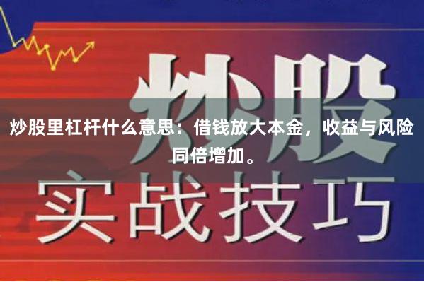 炒股里杠杆什么意思:借钱放大本金,收益与风险同倍增加。